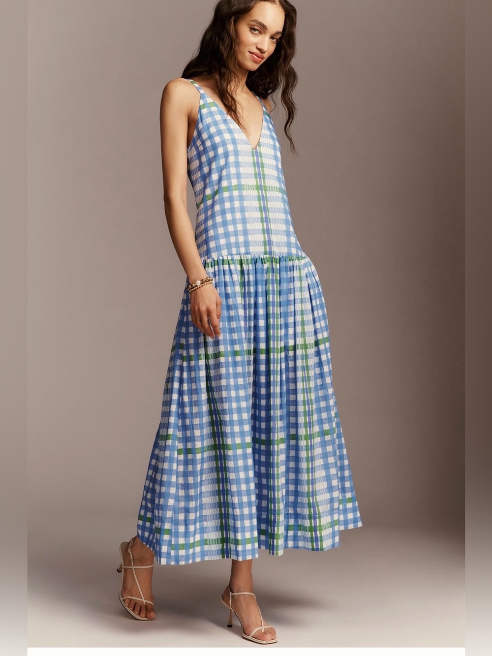 New With Tags De Loreta Drop-Waist Sleeveless Maxi Dress Sz SP (fits like MP)